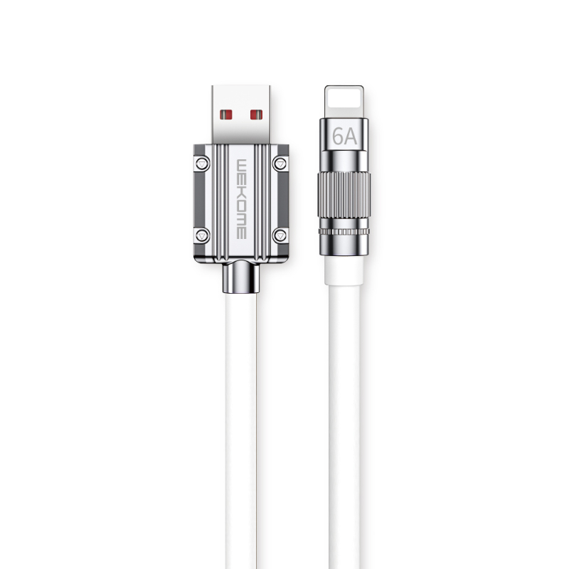 WEKOME WDC-186 Wingle Series - USB-A to Lightning Fast Charging 1m connection kaabel (valge)