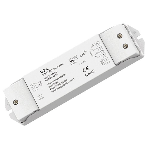 V2-L LED kontroller 12-36V DC, 2x8A
