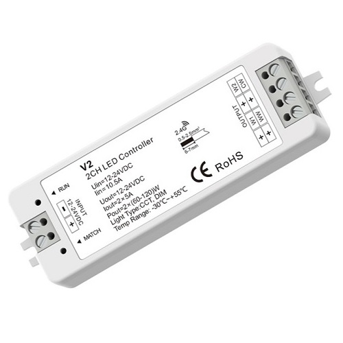 V2 LED kontroller 12-24V, 2x5A