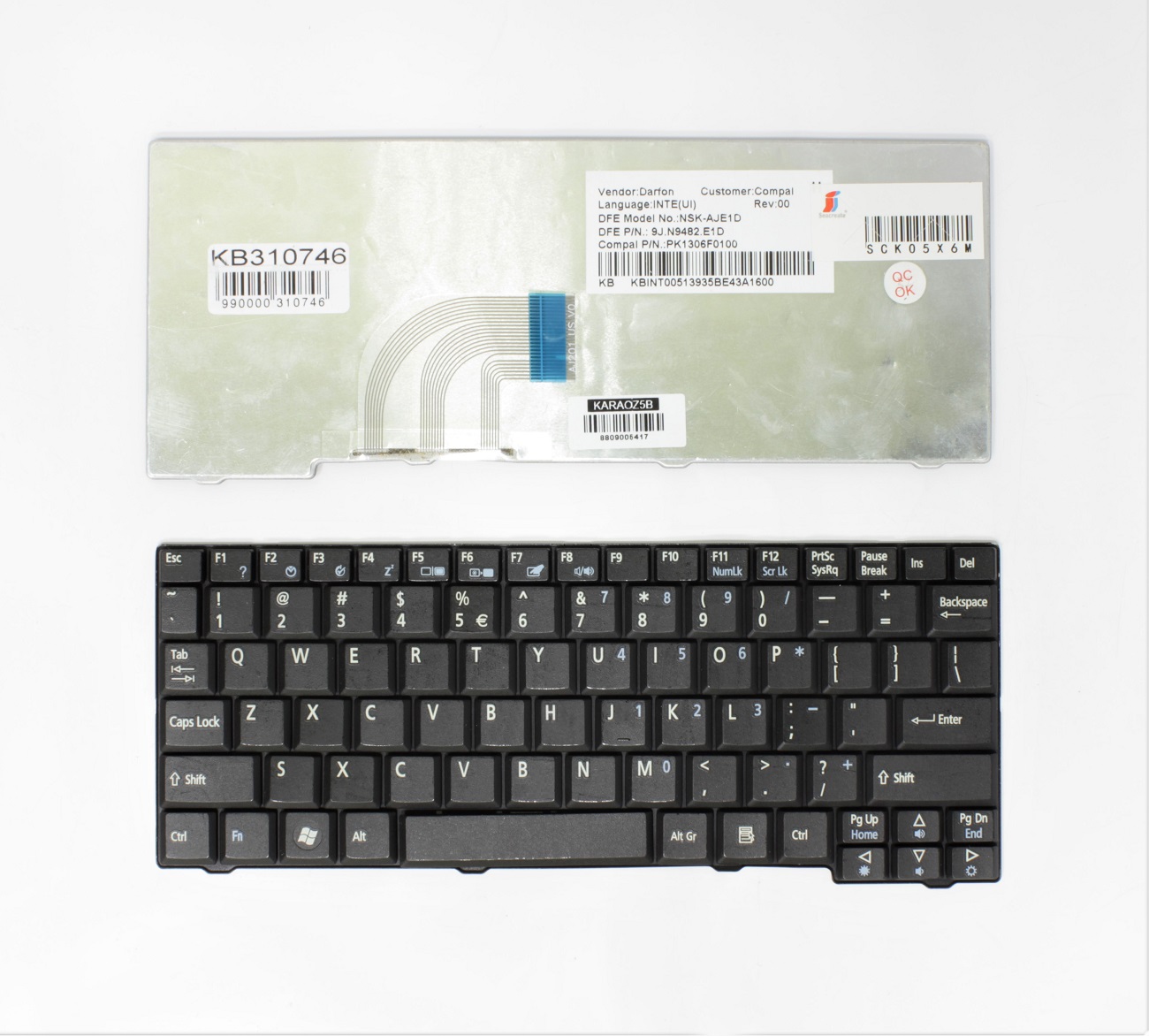 ACER Aspire One klaviatuur mudelitele A110, A150, D150, D250, KAV10, KAV60, ZG5, ZG8