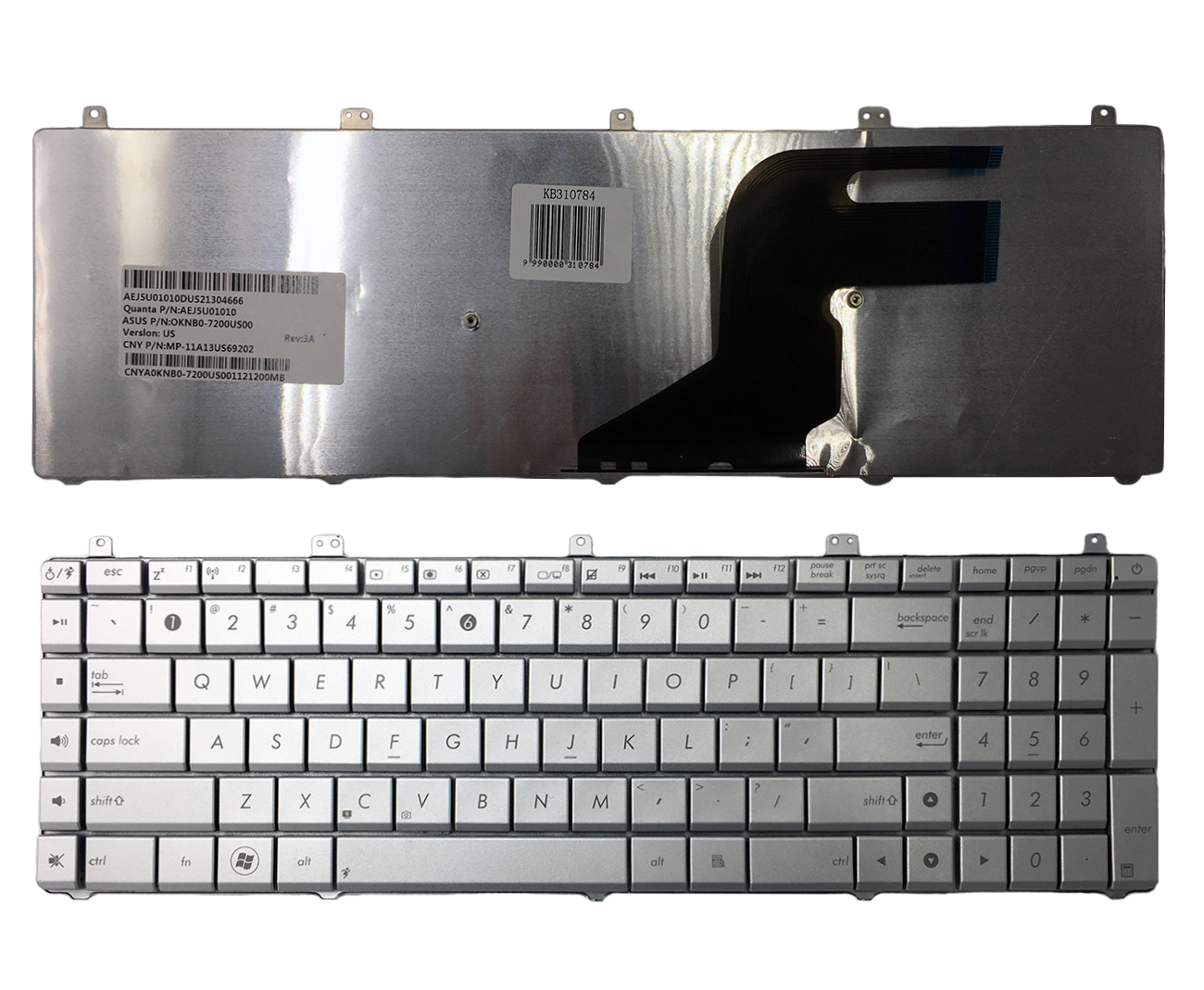 Keyboard ASUS N55 N55SL (hõbedane)