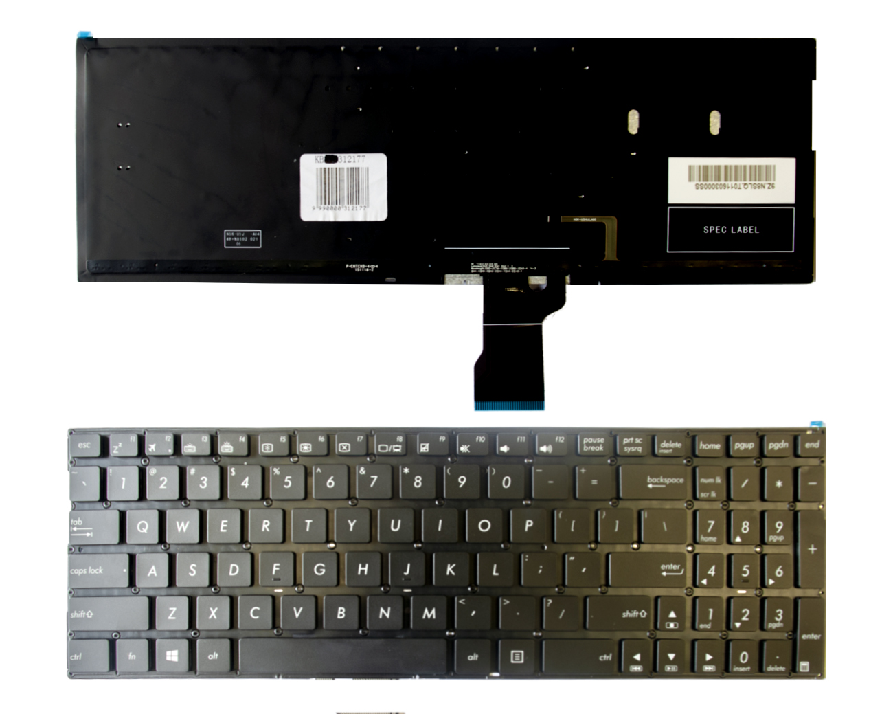 Keyboard ASUS: UX52, UX52A, UX52V, UX52VS, UX501 koos backlight