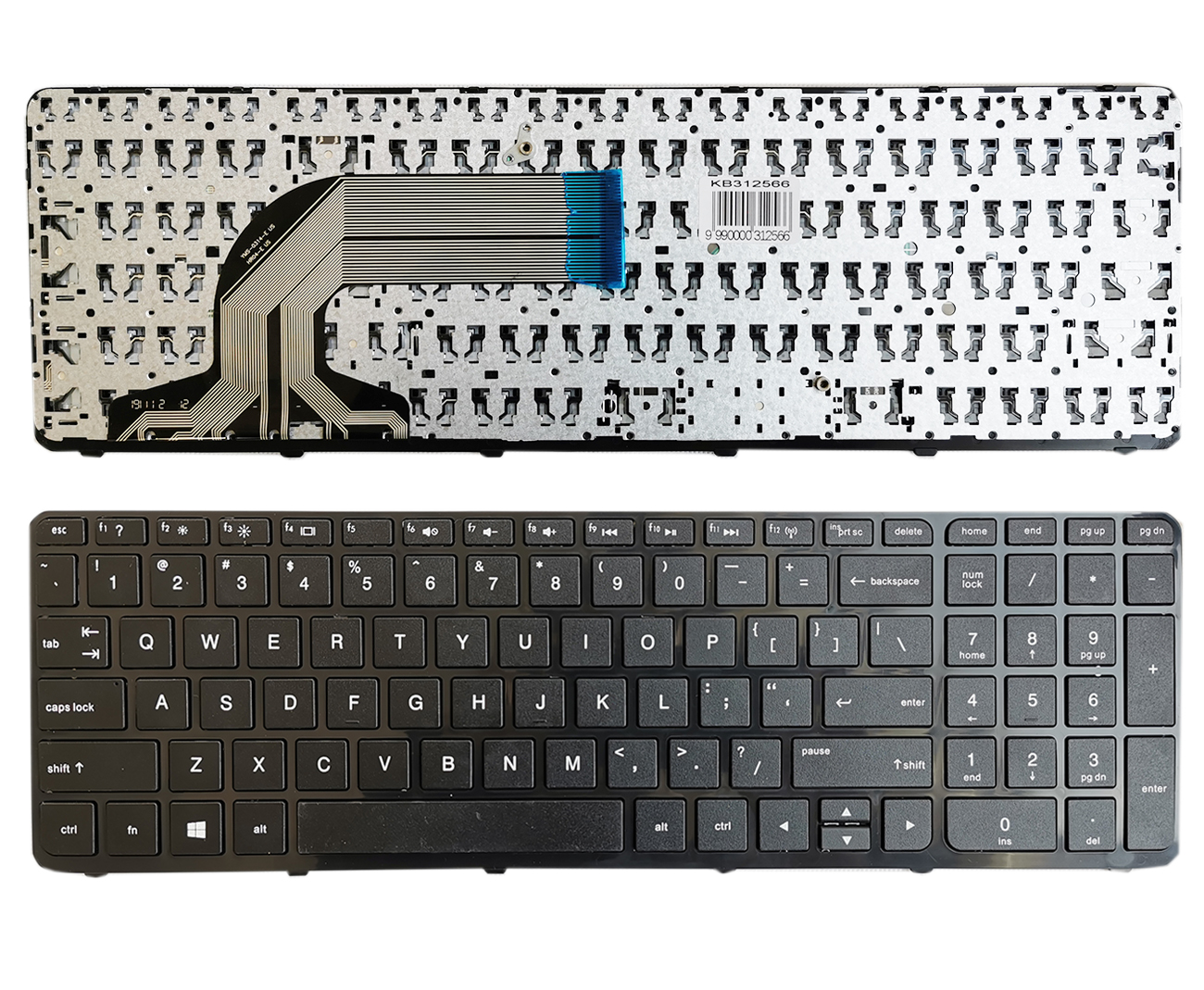 Keyboard HP 250: G2, G3; 255: G2, G3; 256: G2, G3. Koos frame