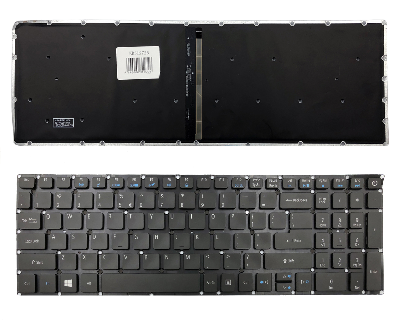 Keyboard Acer: Aspire E5-573, E5-573TG (koos backlight)