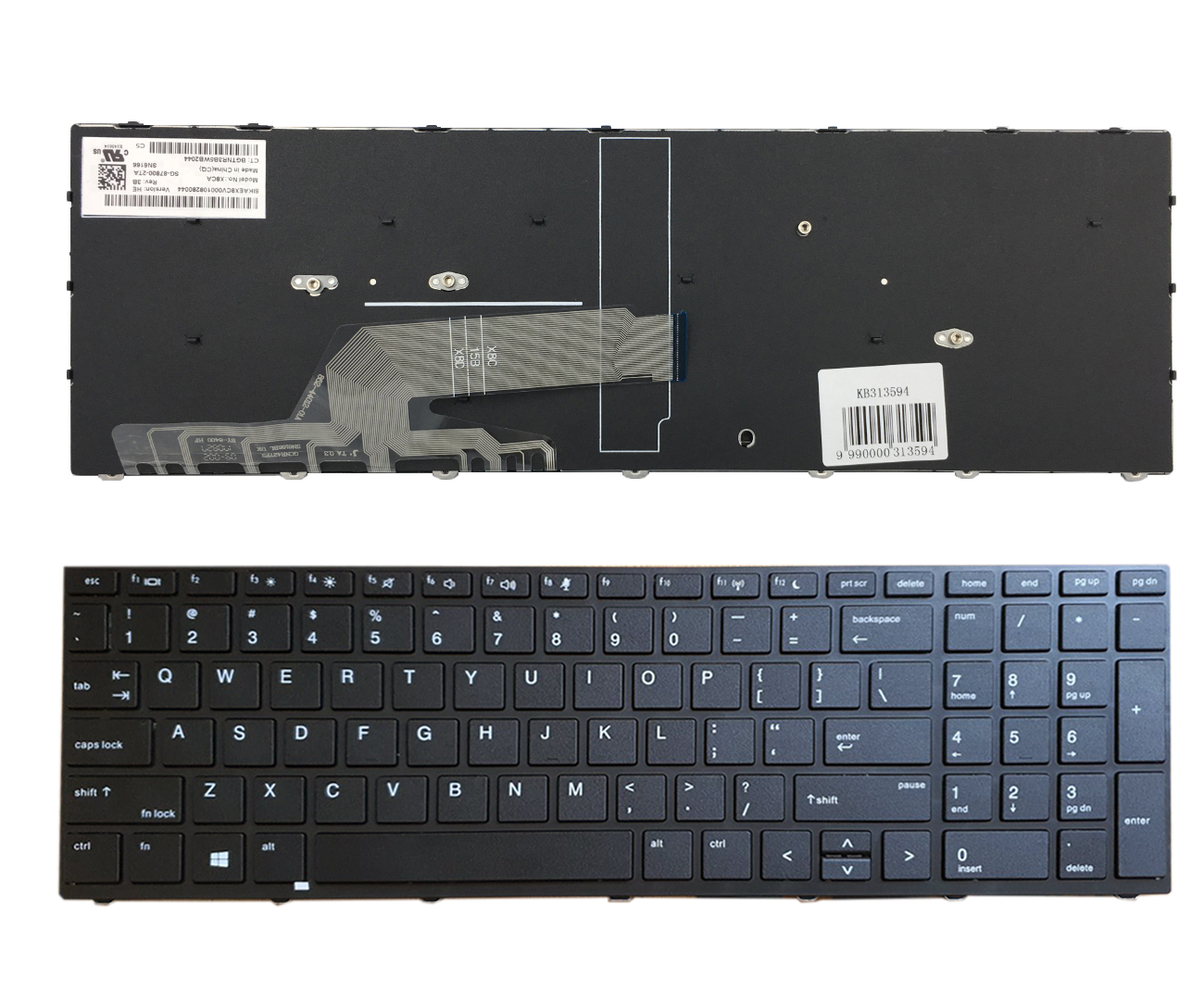 Keyboard HP: Probook 450 G5, 455 G5, 470 G5 koos frame