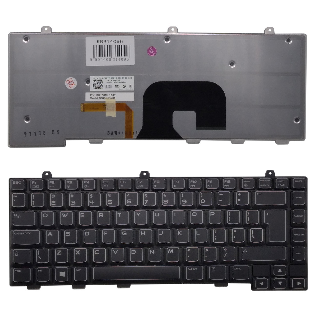 DELL Alienware klaviatuur M14X UI, US jaoks