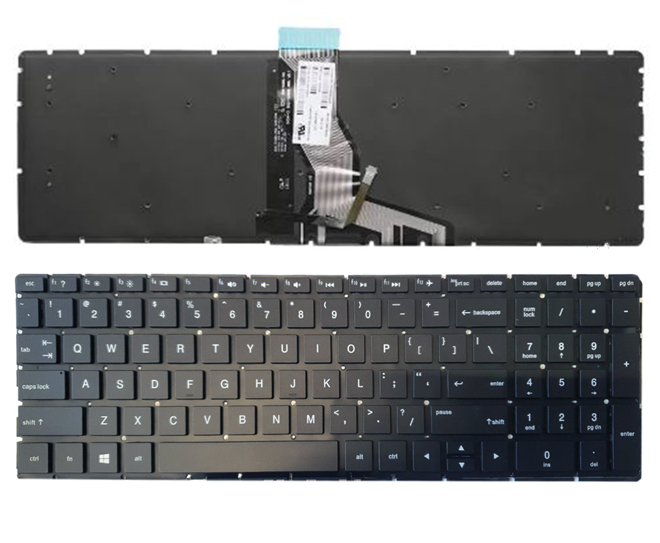 Keyboard HP 250 G6, 255 G6, 256 G6, 258 G6, 15-BS koos backlight (US)