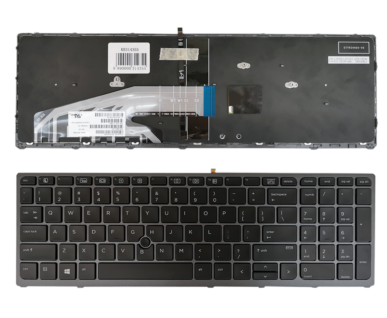 Keyboard HP ZBook 15 G3, G4, 17 G3, G4 (US) koos backlight
