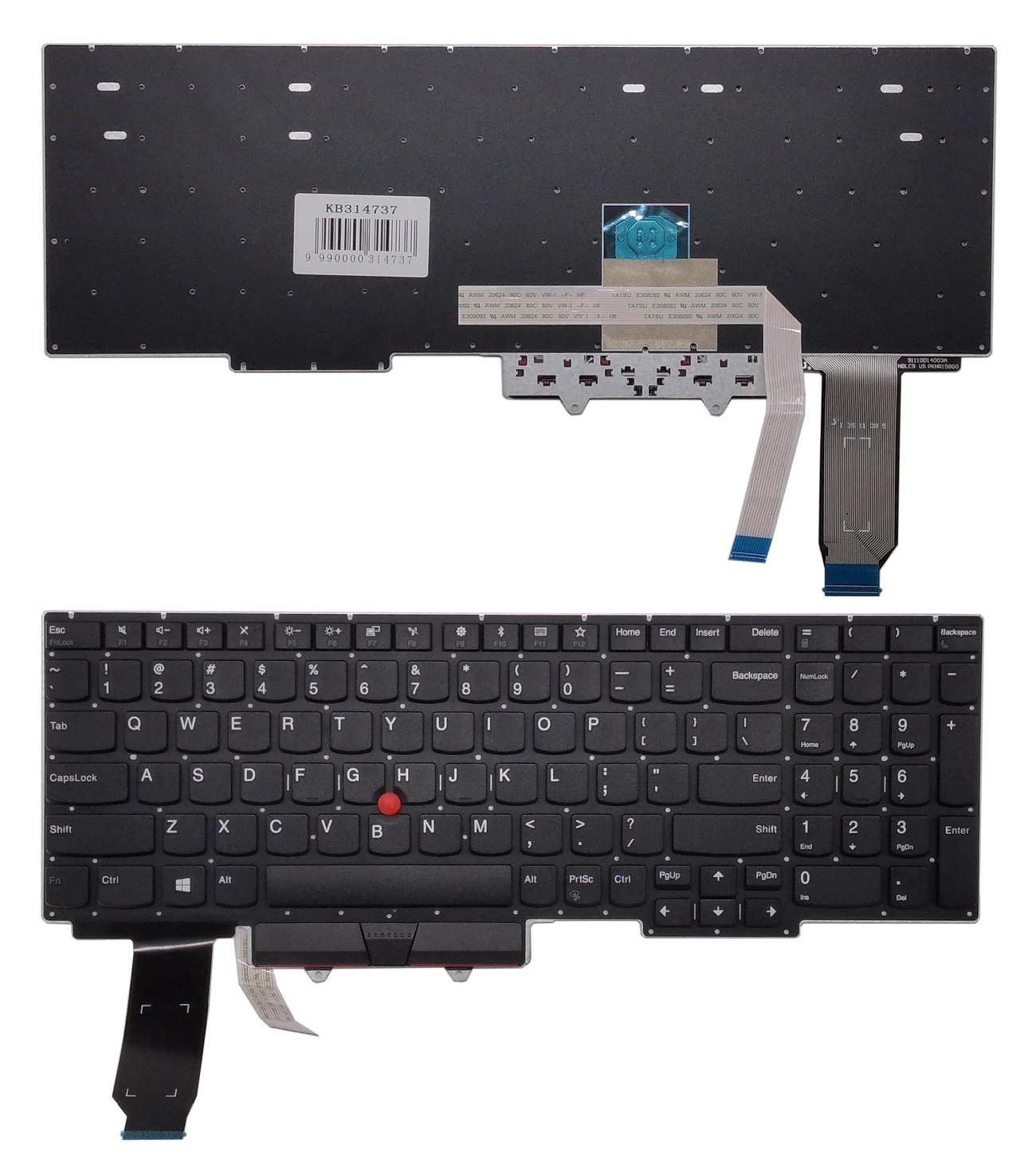 Keyboard LENOVO Thinkpad E15 Gen 2, koos trackpoint, US
