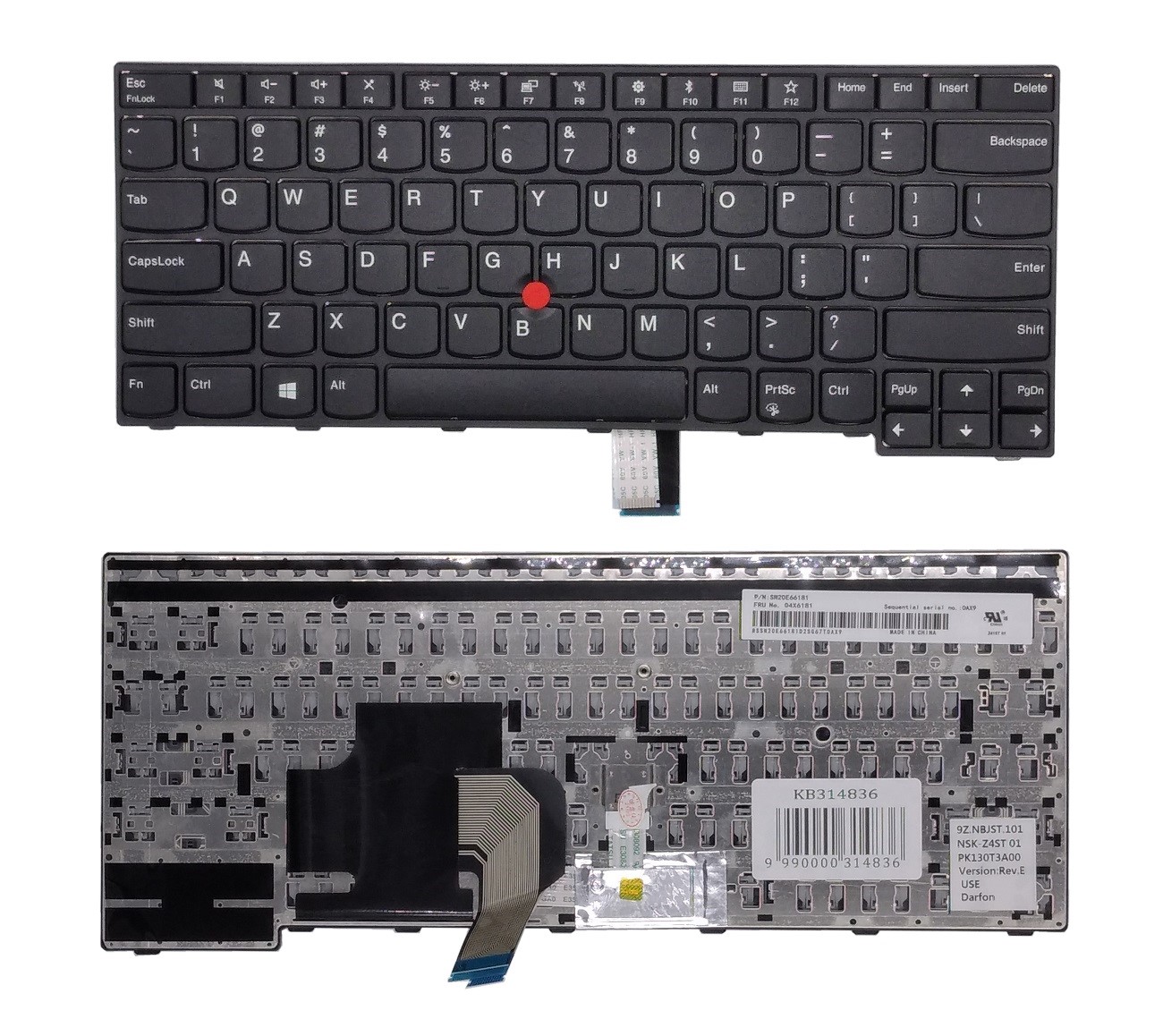 Keyboard LENOVO Thinkpad E470, koos trackpoint, US