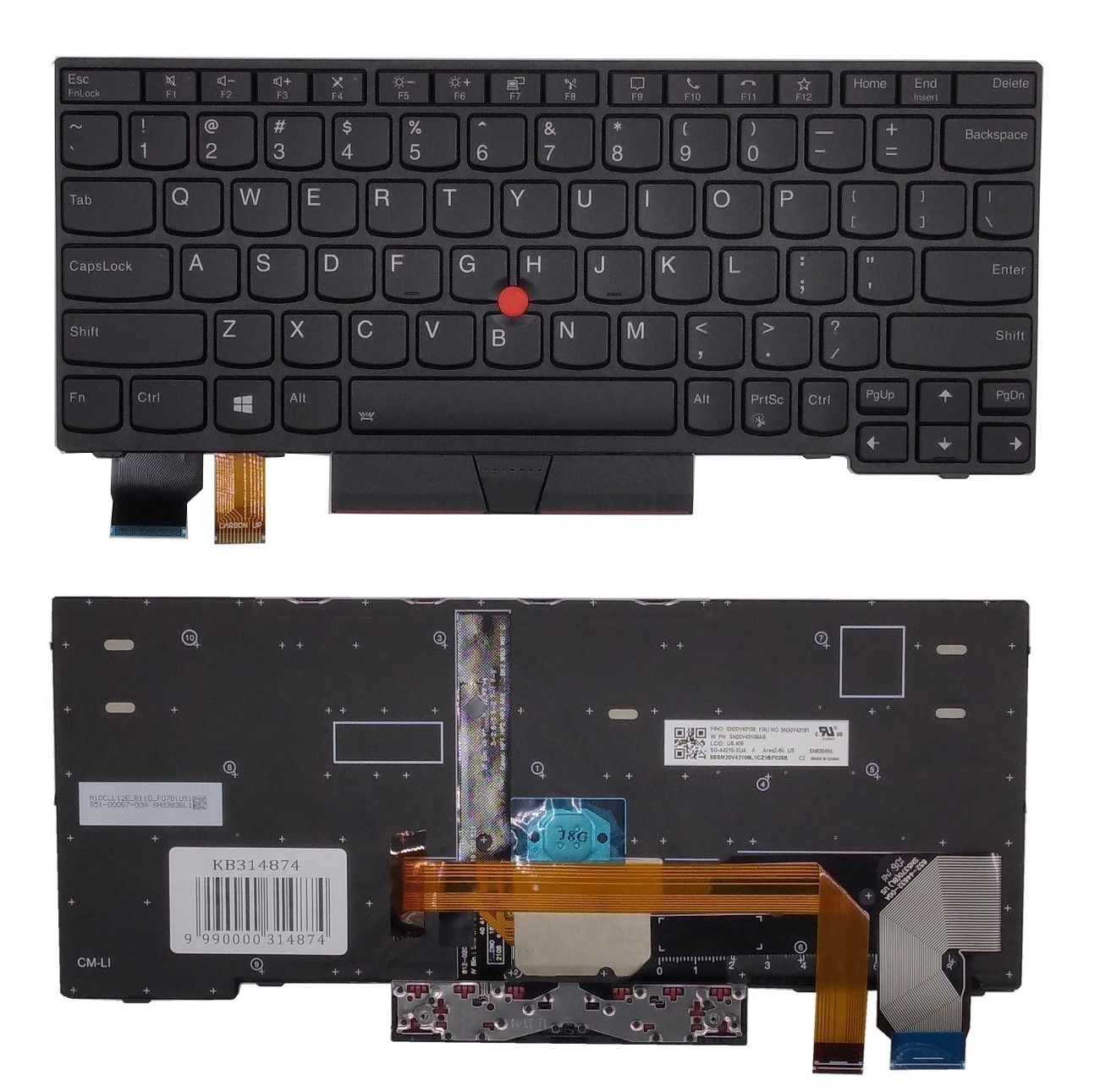 Keyboard LENOVO Thinkpad X13, koos Trackpoint, koos Backlight, US