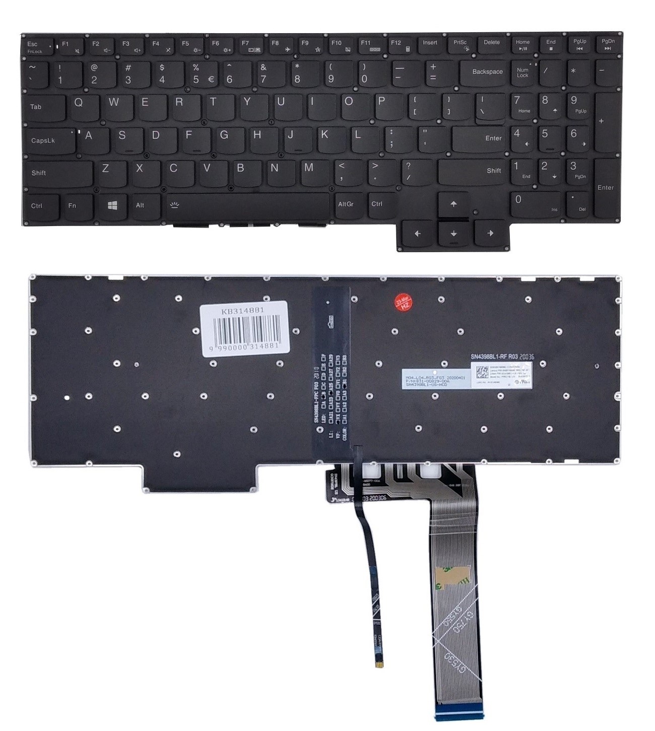 Keyboard LENOVO Legion 5 koos Backlight, US