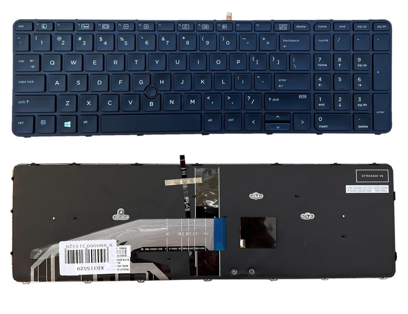 Keyboard HP: Probook 650 G2/G3, 655 G2/G3 koos backlight