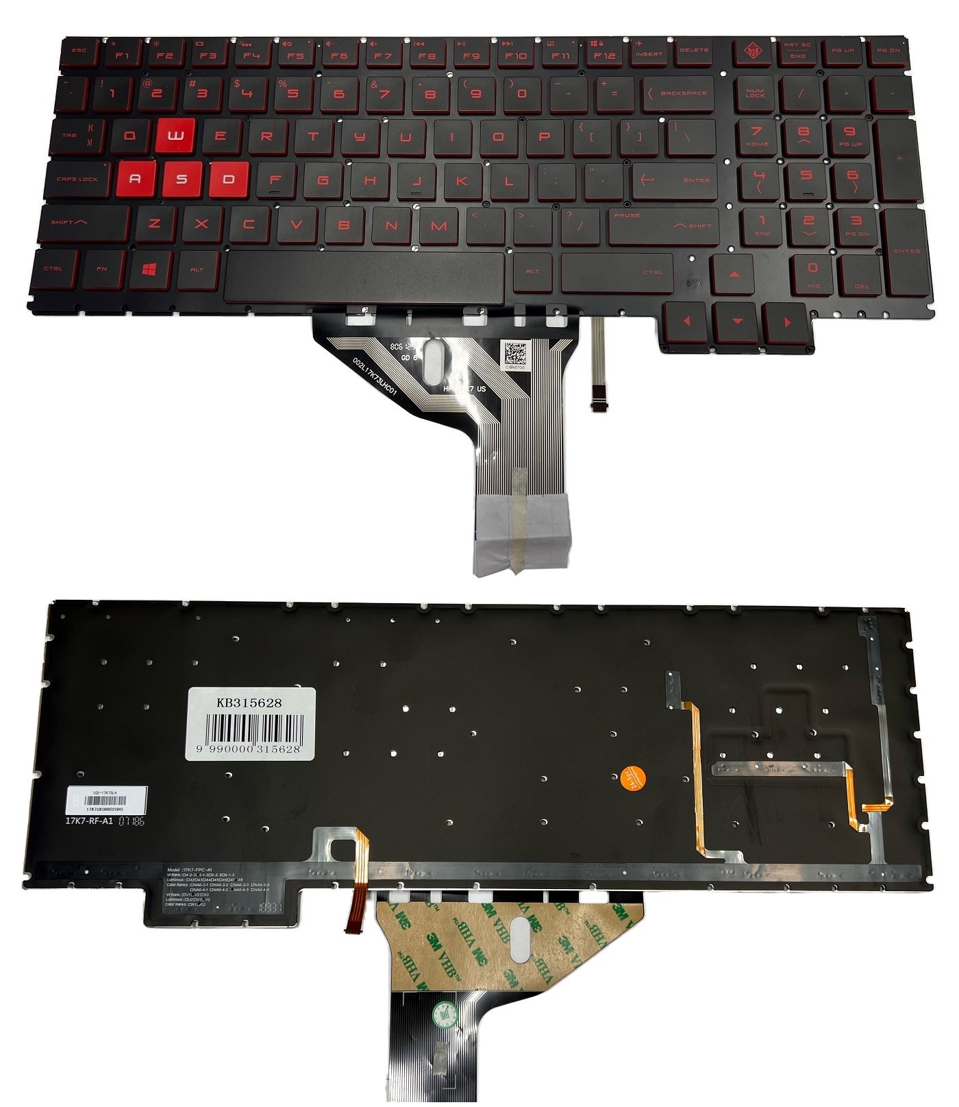 Keyboard HP Omen 15-ce016na, koos backlight