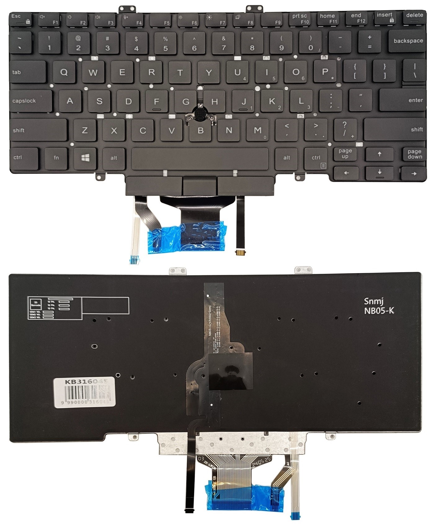 Keyboard DELL Latitude 5400, koos trackpoint