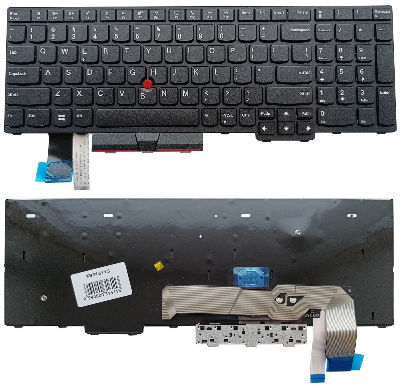 Keyboard LENOVO Thinkpad L15 Gen2, koos backlight, koos phone key, koos trackpoint, US
