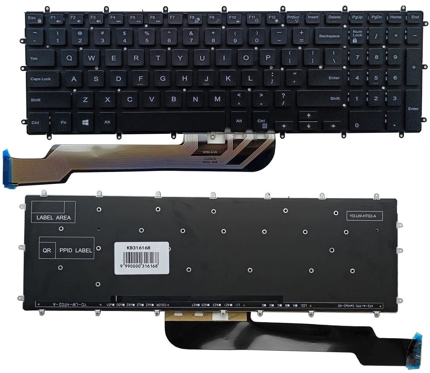 Keyboard DELL Inspiron 5570, 5565, 7566, 7567, 3579, koos Backlight