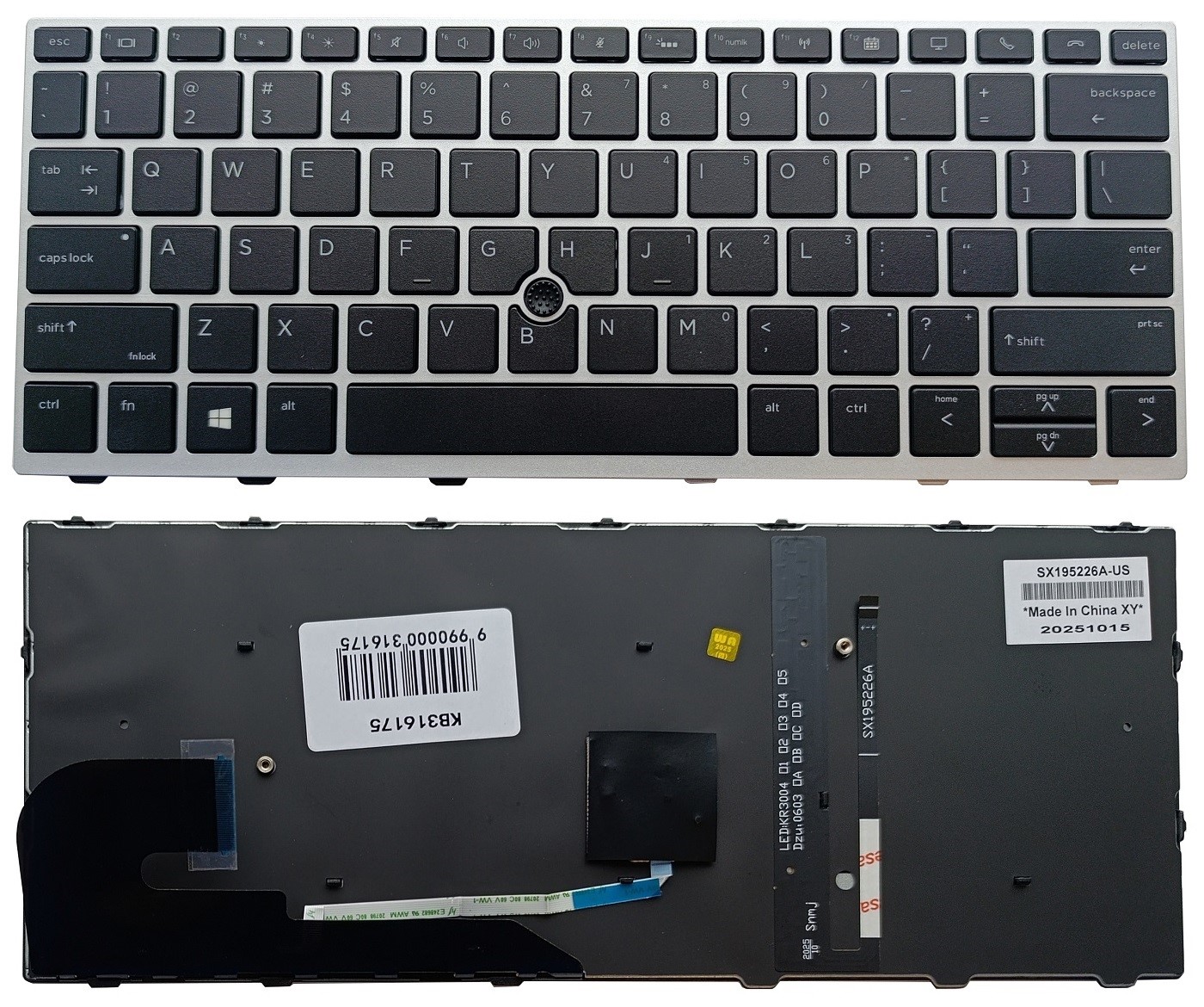 Keyboard HP Elitebook 730, 735, 830 G5/G6, koos backlight ja trackpoint