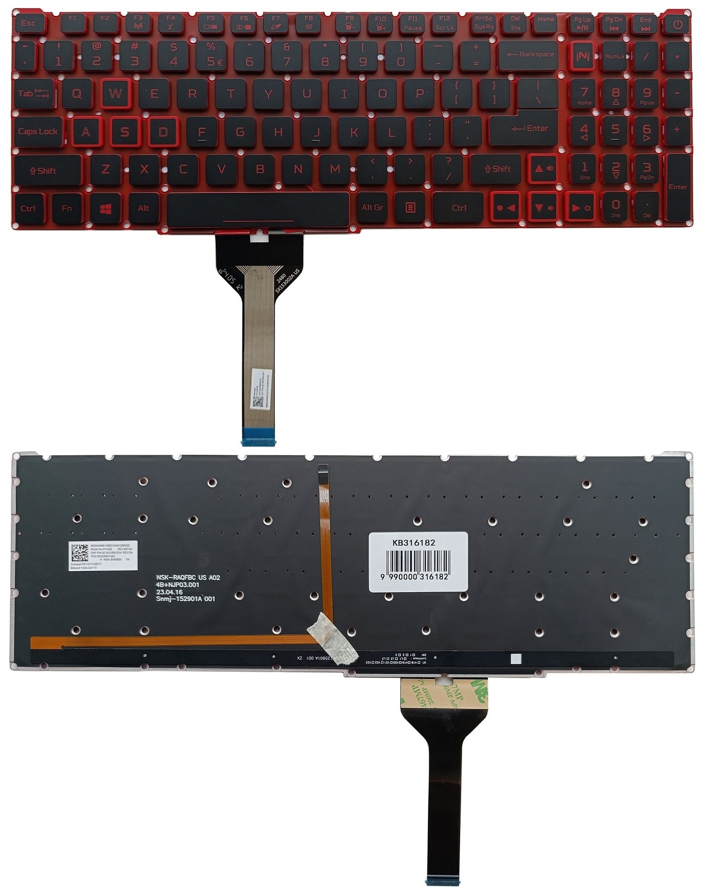 Keyboard ACER Nitro AN515-45, AN515-56, AN515-57, koos backlight