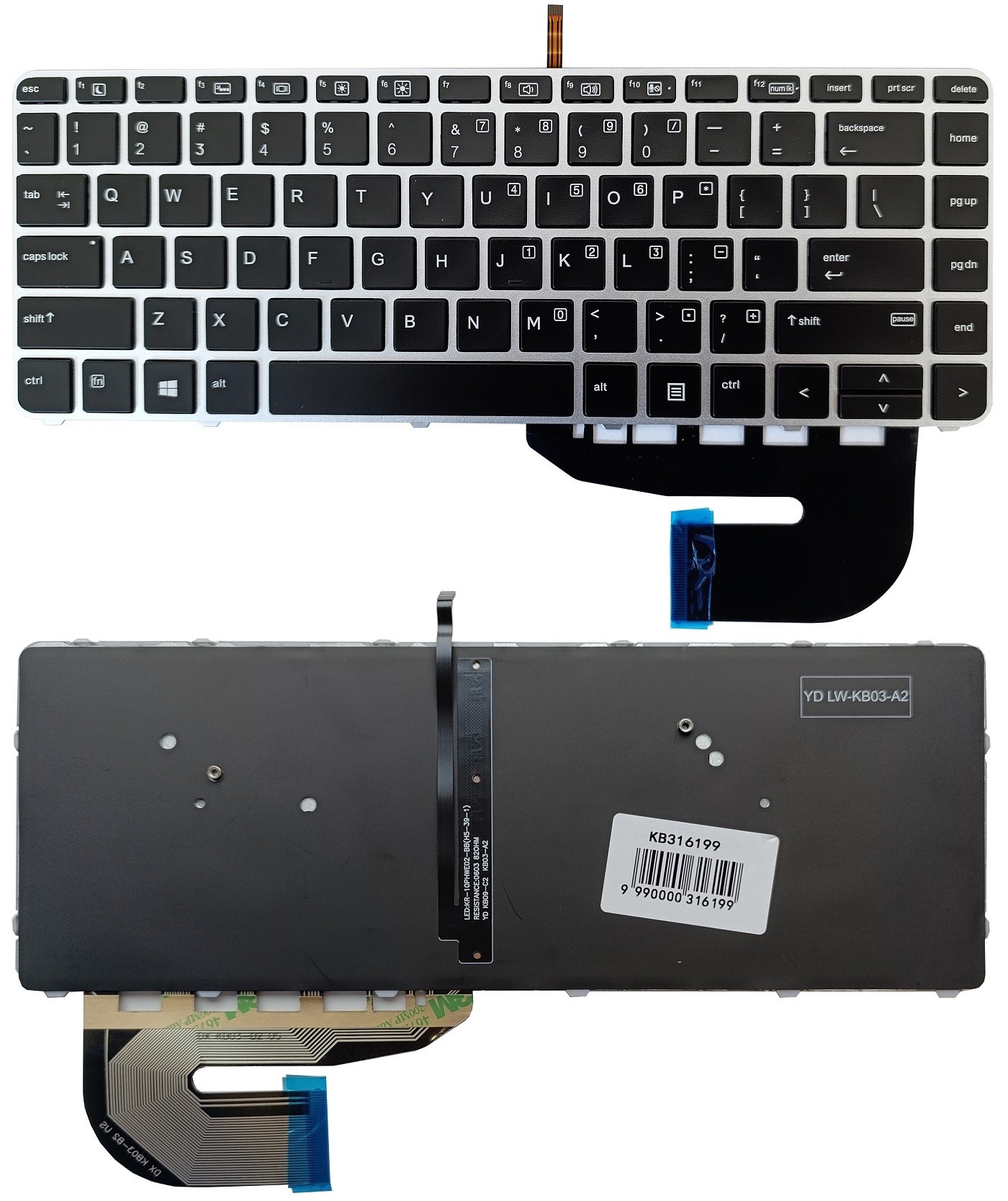 Keyboard HP EliteBook 840 G3 G4, koos backlight, US