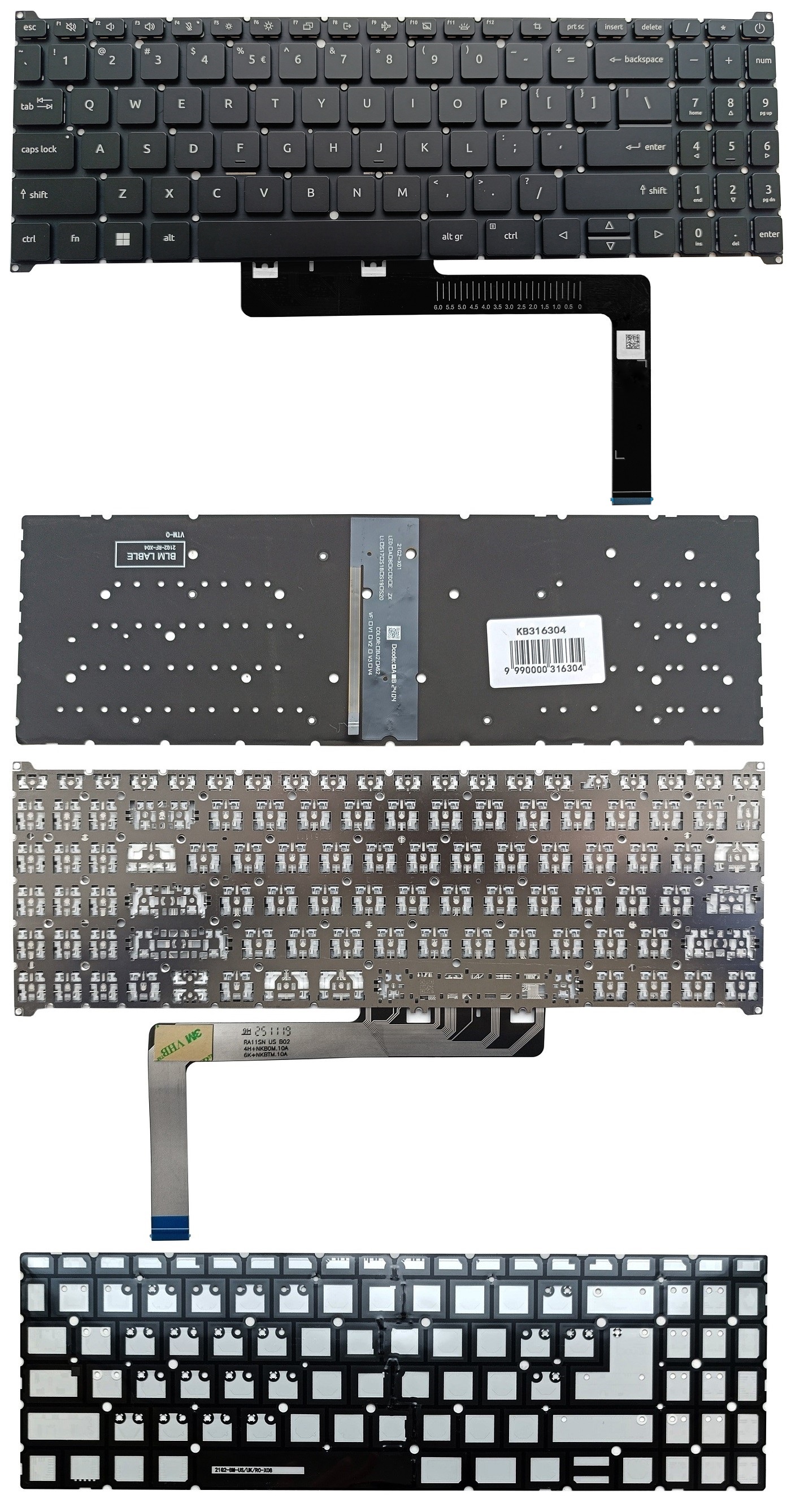 Keyboard ACER Aspire A315-59, A715-76, A715-51G, A515-57, koos backlight, US