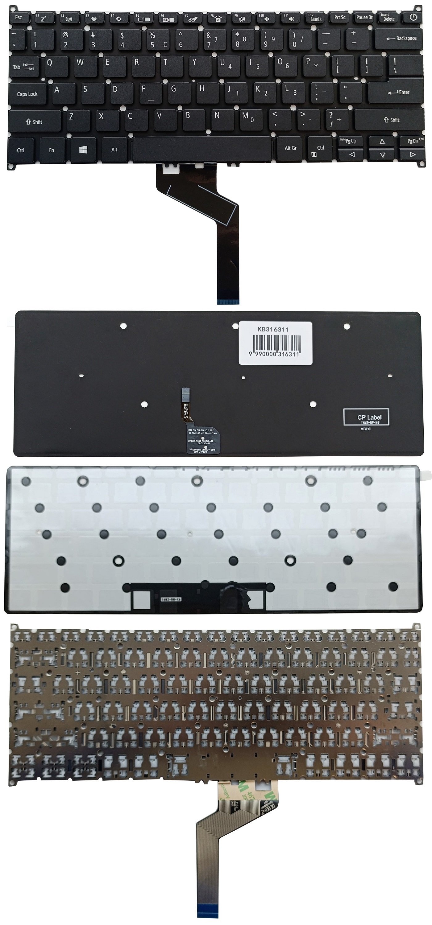 Keyboard ACER: Swift SF514-52, SF514-54, SF314-42, SF314-52, koos backlight, US