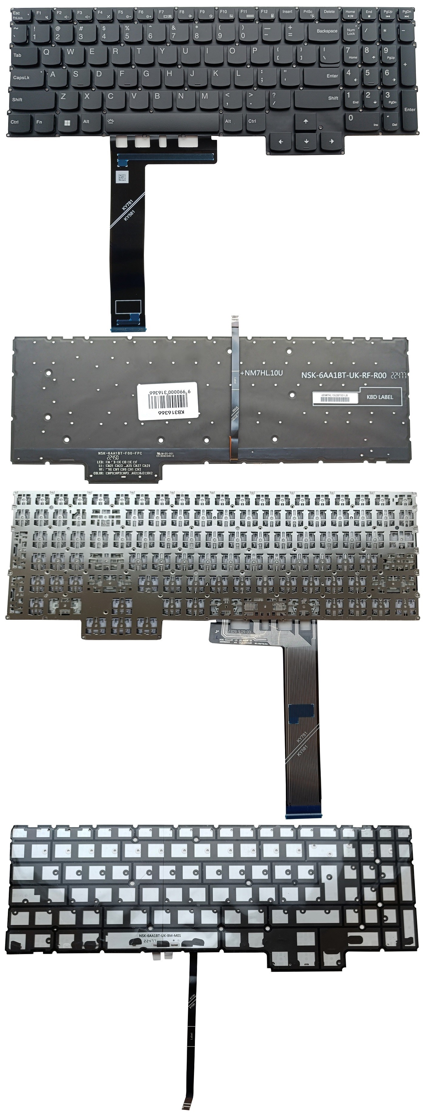 Keyboard LENOVO Legion Pro 5 16IRX8, koos backlight, US