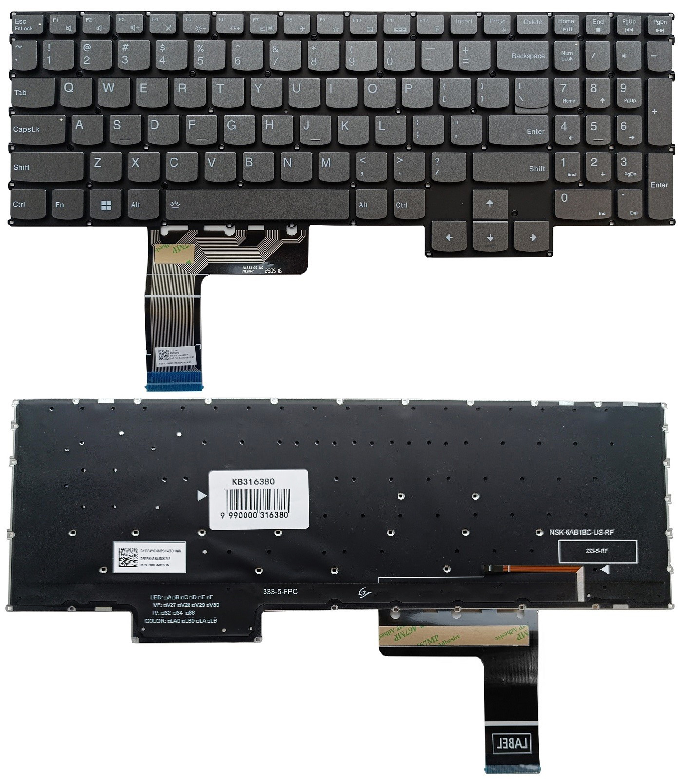 Keyboard LENOVO Legion LOQ 15APH8, koos backlight, US