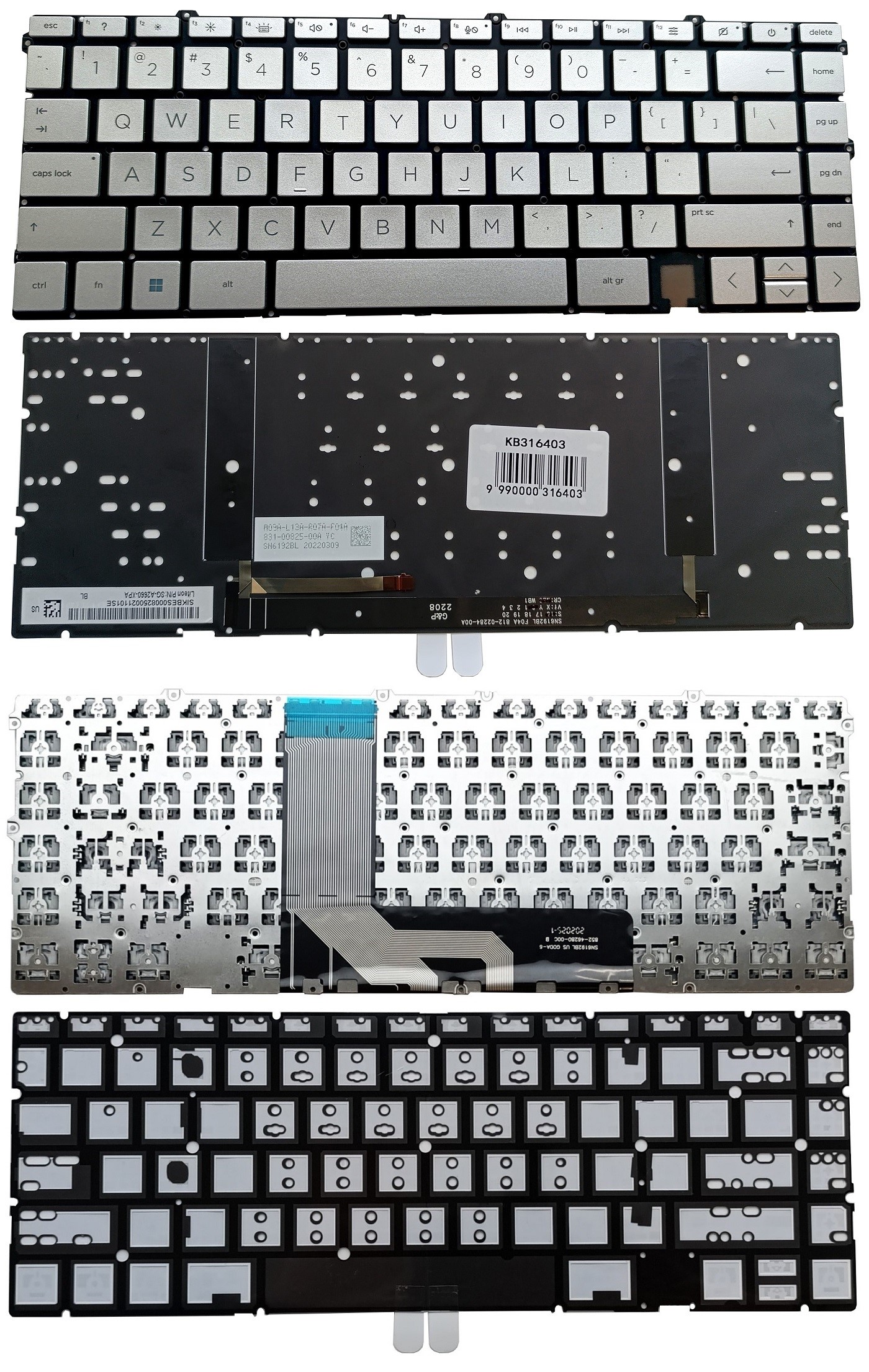 Keyboard HP Envy 15-EP, 15T-EP, koos backlight, US