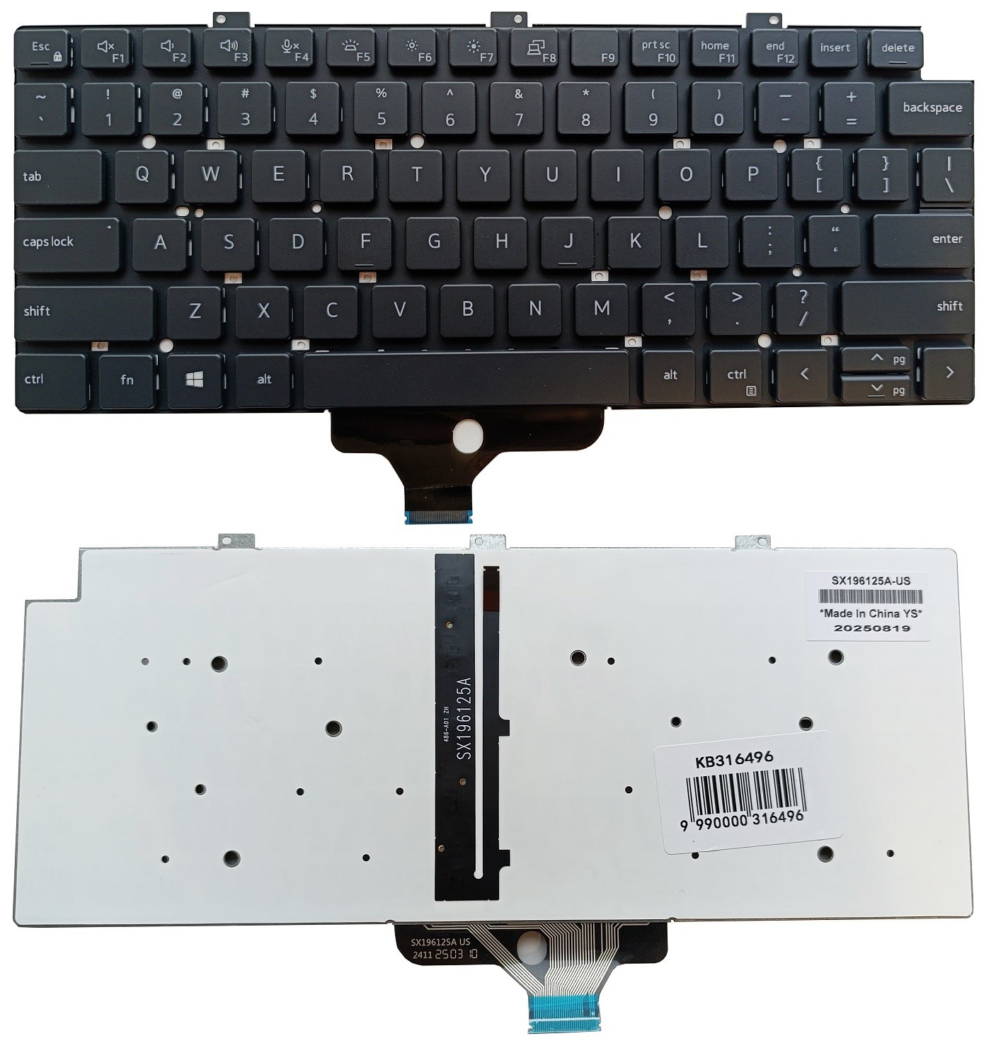 Keyboard DELL Latitude 5320, 5330, 5340, 7320, 7330, koos backlight, US