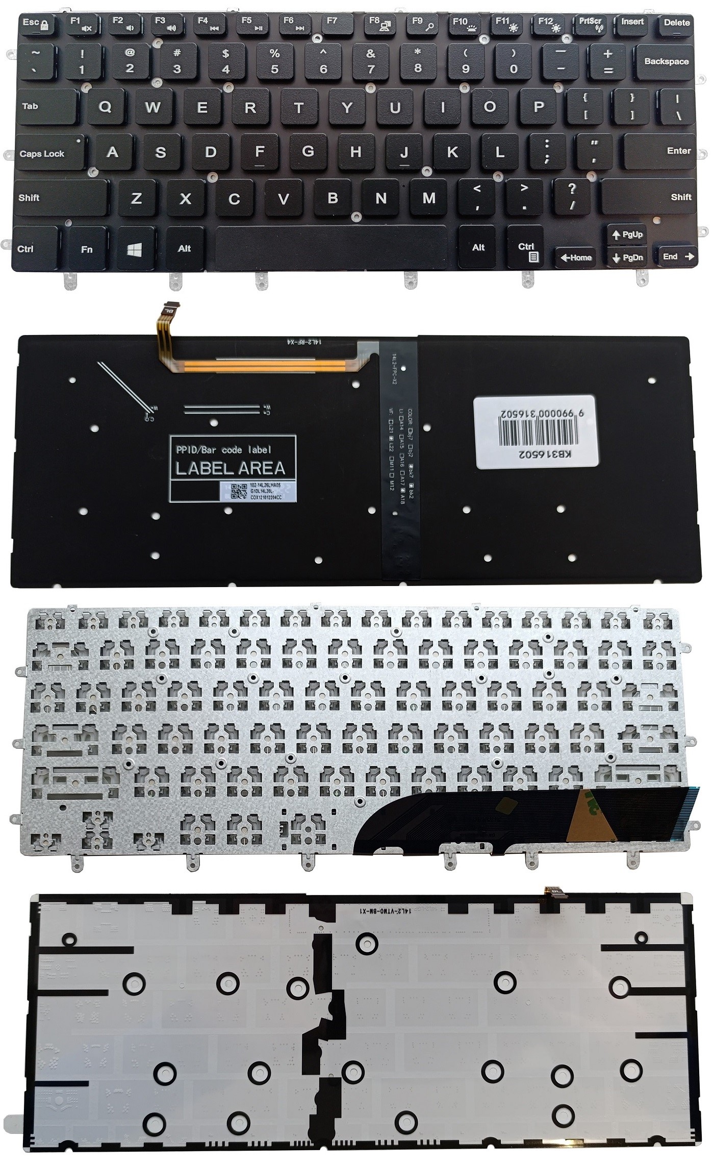 Keyboard DELL Inspiron 7558, 7568, XPS 15 9550, 9560, 9570, koos Backlight, US