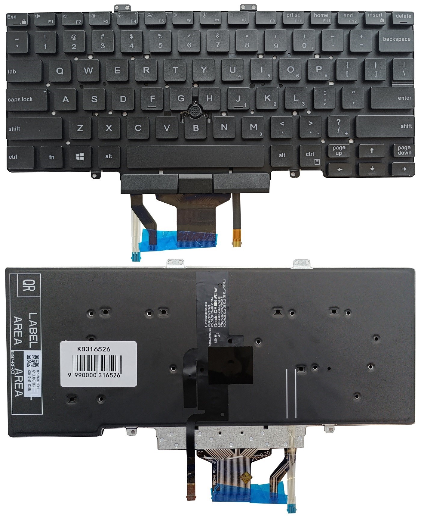 Keyboard DELL Latitude 5400, 5401, 5410, 5411, koos backlight ja trackpoint, US