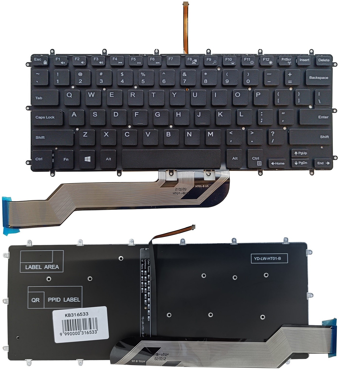 Keyboard DELL Inspiron 7569, 7579, 7368, 5370, koos Backlight, US