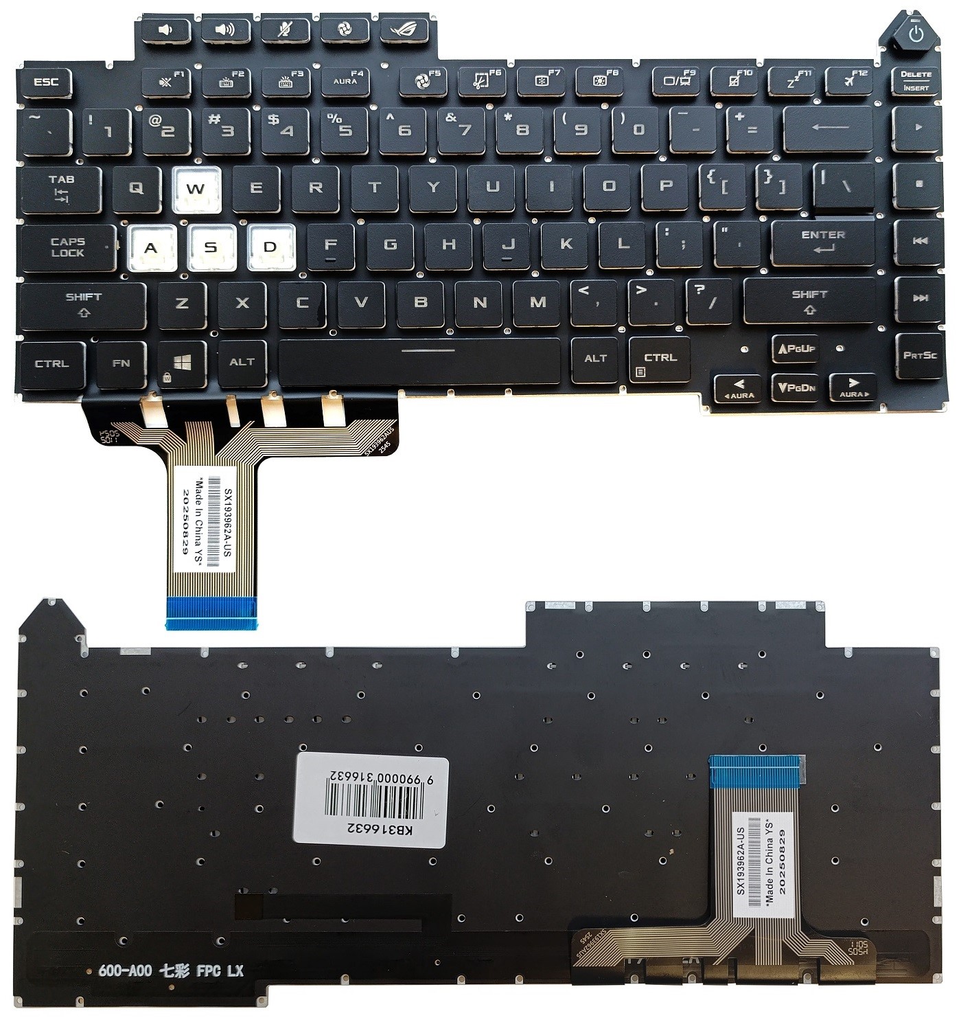Keyboard ASUS G15 G513, G513Q, G533, koos RGB backlight, US