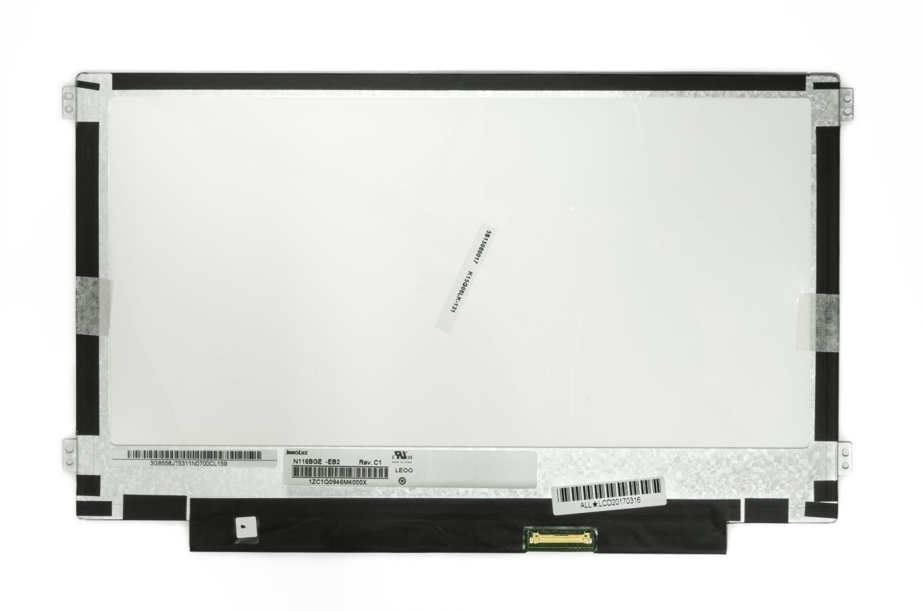 LCD ekraan 11.6" 1366x768 HD, LED, SLIM, läikiv, 30pin (paremal) EDP, A+