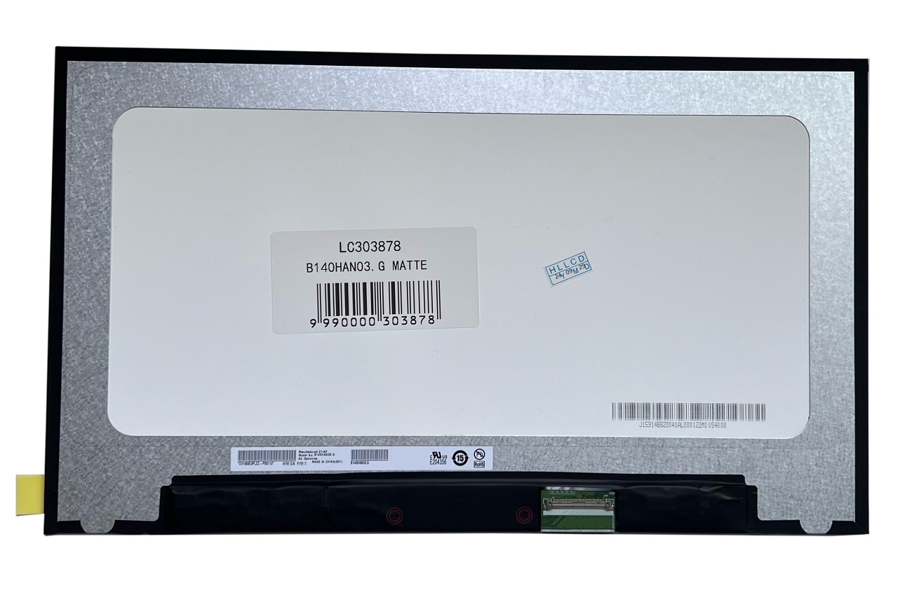 Notebook screen 14.0" 1920x1080 FHD, LED, SLIM, IPS, 60Hz, matte, 40pin (right), A+