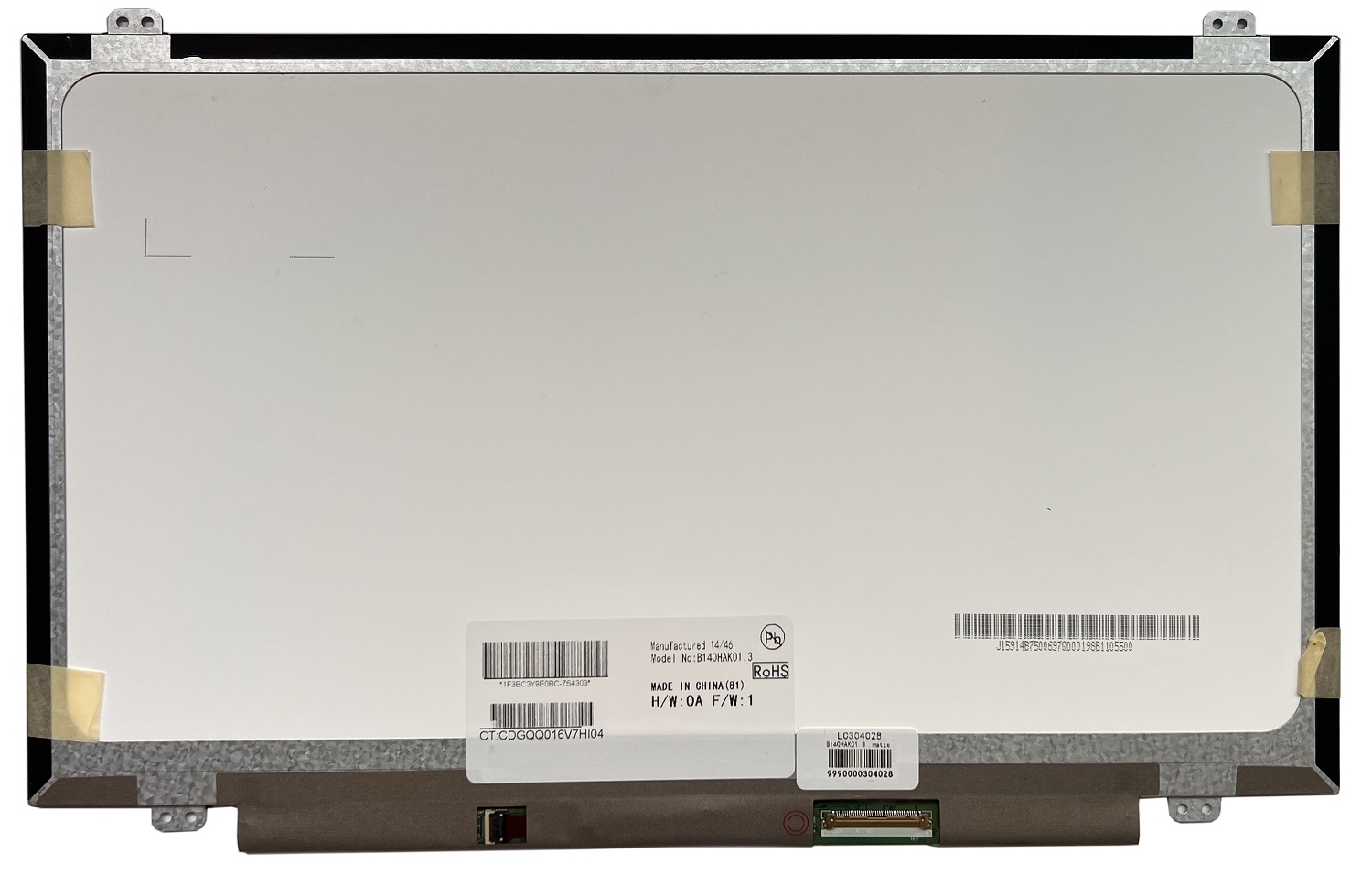 Sülearvuti ekraan 14.0" 1920x1080 FHD, LED, puutetundlik, SLIM, matt, 40pin (parem), A+