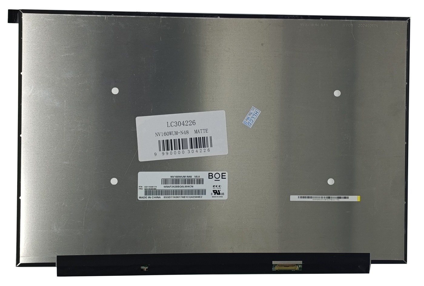 LCD ekraan 16.0" 1920x1200 WLED, SLIM, IPS, matt, 30pin (paremal), A+
