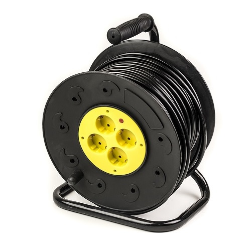Extension Cord koos Reel 50m, 4 sockets, 3x2.5mm2