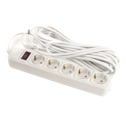 Extension cord 7m, 5 sockets, koos switch