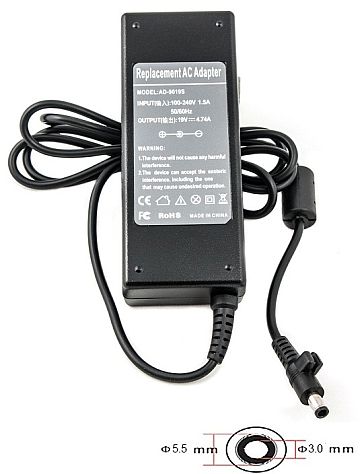 Sülearvuti toiteadapter SAMSUNG 90W: 19V, 4.74A