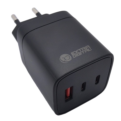 Laadija EXTRA DIGITAL GaN 2x USB Type-C, USB Type-A: 65W, PPS