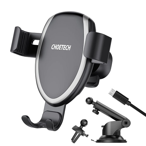 Car Phone Mount CHOETECH, koos juhtmevaba charging function, 10W