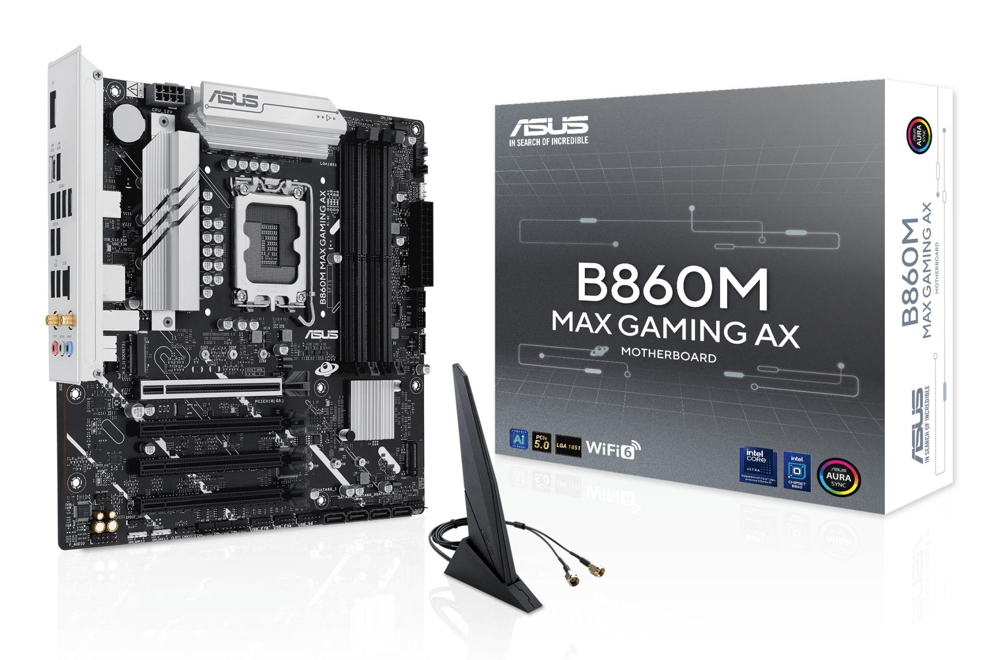 Материнская плата Asus B860M MAX Gaming AX Micro-ATX LGA1851 DDR5 4 слота, Wi-Fi
