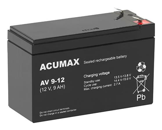 Aku 12V 9Ah VRLA AV9-12 T2 Acumax EMU