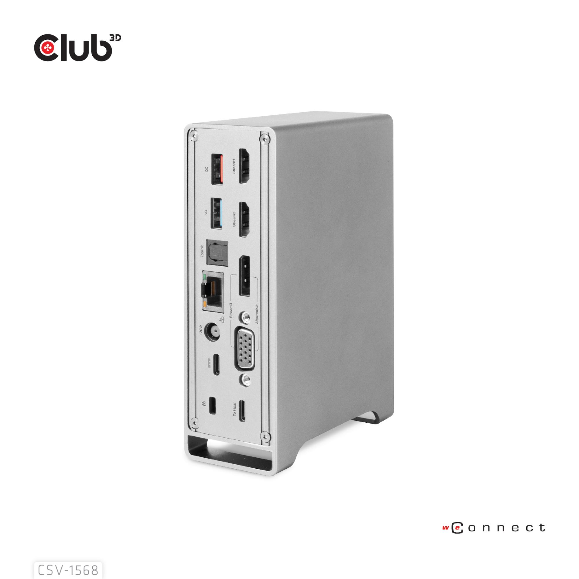 Club3D CSV-1568 sülearvuti dokk USB-C 120W