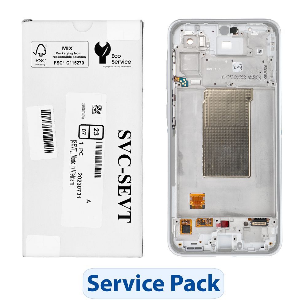 ServicePack LCD ekraan SAMSUNG A36 5G A366B valge GH82-36841B