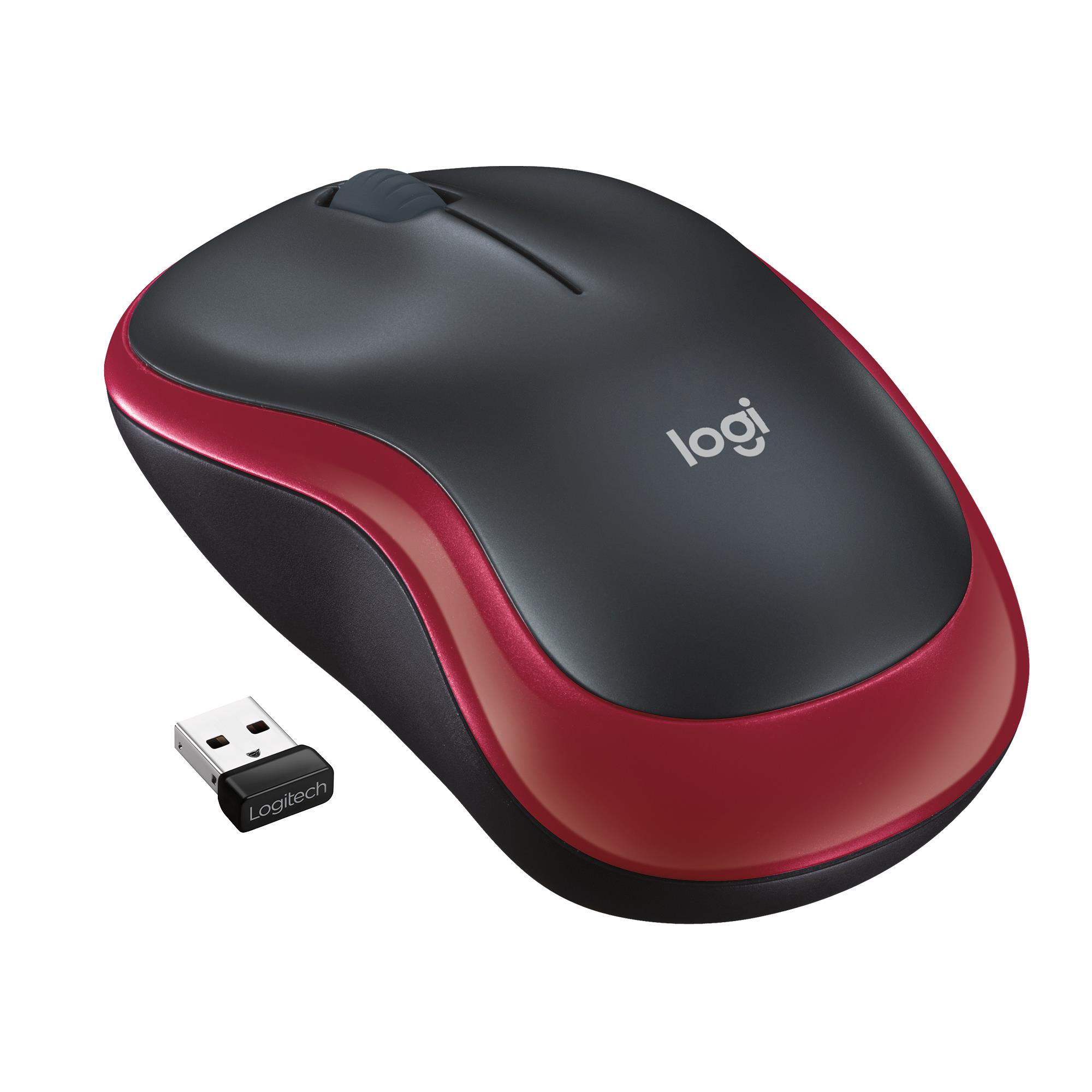 Logitech M185 juhtmevaba optiline hiir, punane
