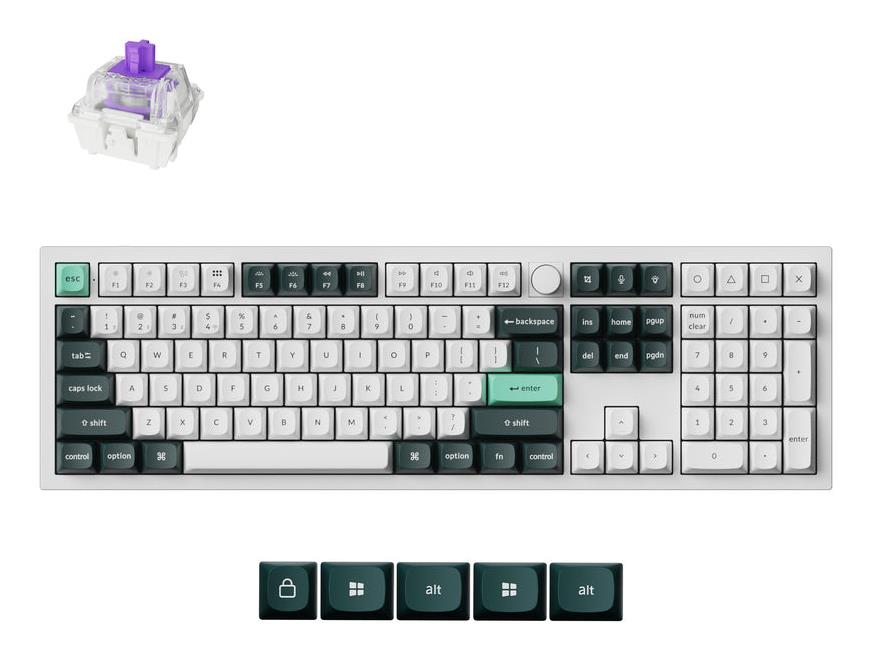 Juhtmevaba klaviatuur KEYCHRON Q6 HE RGB Shell White Q6H-P1