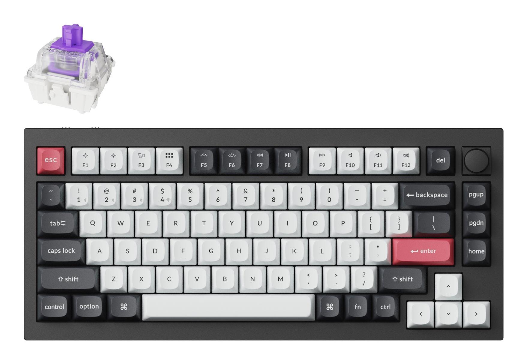 Juhtmevaba klaviatuur KEYCHRON Q1 HE RGB Carbon Black Q1H-M1